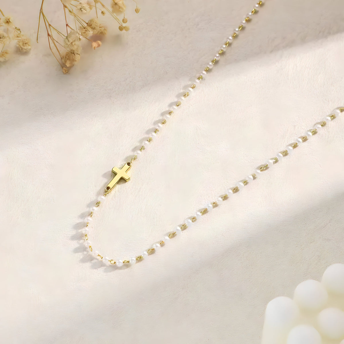 Collar Cruz de Perlas